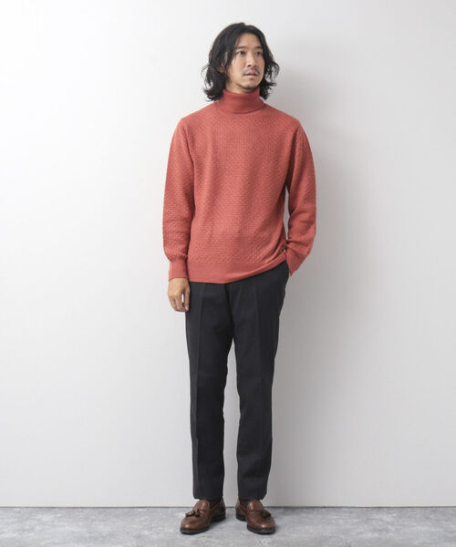 「NOLLEY'S goodman」 タートルネックニット L オレンジ メンズ_画像2