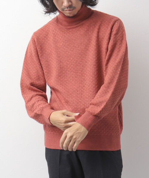 「NOLLEY'S goodman」 タートルネックニット L オレンジ メンズ_画像4