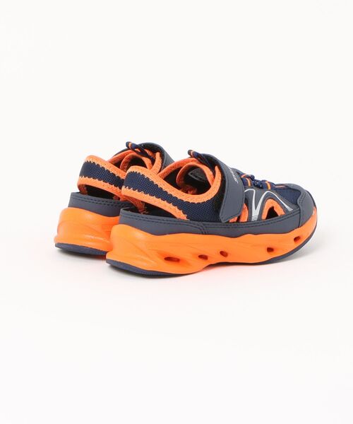 「瞬足」 「KIDS」フラットサンダル 18.0cm ブラック×グレー キッズ_画像2