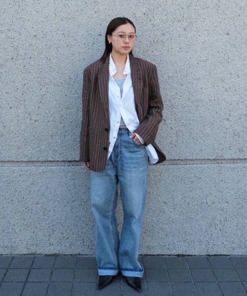 TODAYFUL ジャケット テーラードジャケット Boyfriend Stripe Linen
