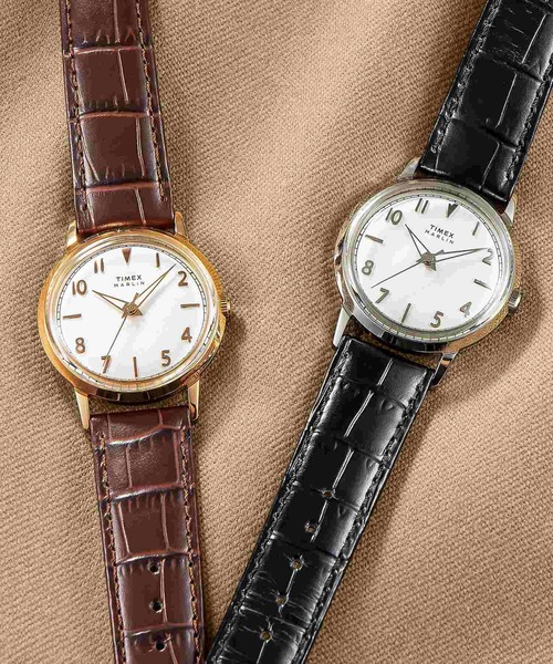 【美品】TIMEX タイメックスマーリン クォーツ ヴィンテージテイストが人気のタイメックス「マーリン」に実用性の高い