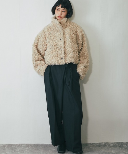 ブルゾン アウター プードルファーショートジャケット レディース