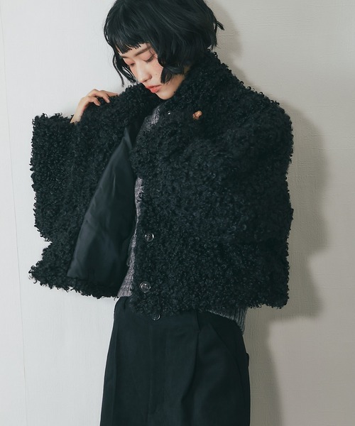 ブルゾン アウター プードルファーショートジャケット レディース