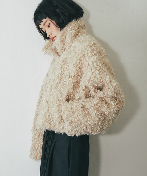 ブルゾン アウター プードルファーショートジャケット レディース