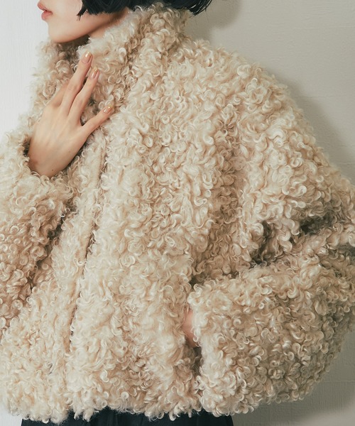 ブルゾン アウター プードルファーショートジャケット レディース