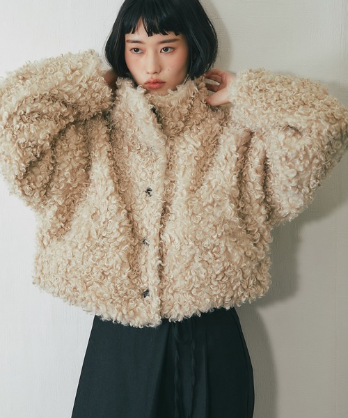 ブルゾン アウター プードルファーショートジャケット レディース