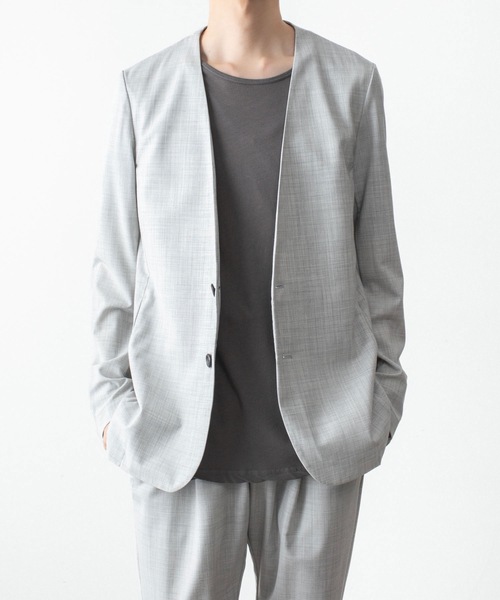ジャケット ノーカラージャケット WO/TA ストレッチトロ カラーレスJKT / WO/TA STRETCH TRO COLLARLESS JKTの画像