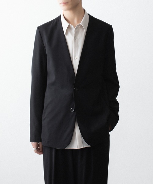 ジャケット ノーカラージャケット WO/TA ストレッチトロ カラーレスJKT / WO/TA STRETCH TRO COLLARLESS JKTの画像