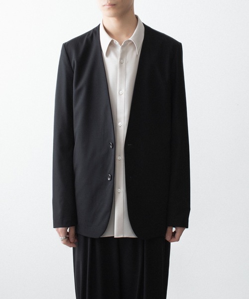 ジャケット ノーカラージャケット WO/TA ストレッチトロ カラーレスJKT / WO/TA STRETCH TRO COLLARLESS JKTの画像
