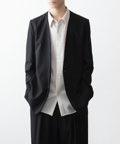 ジャケット ノーカラージャケット WO/TA ストレッチトロ カラーレスJKT / WO/TA STRETCH TRO COLLARLESS JKTの画像