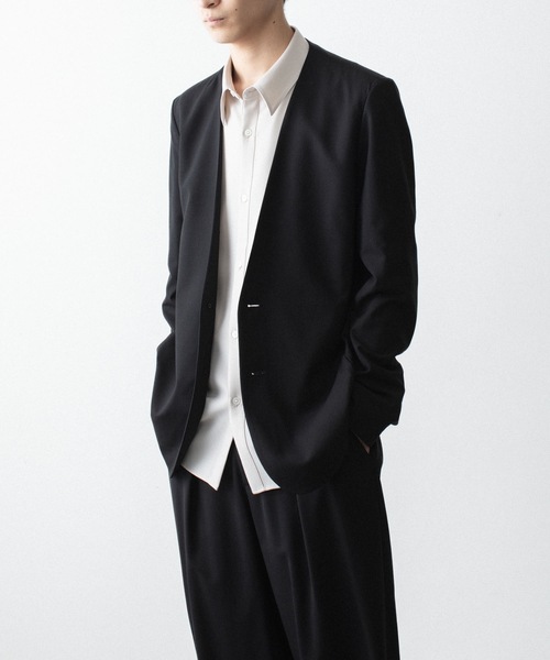 ジャケット ノーカラージャケット WO/TA ストレッチトロ カラーレスJKT / WO/TA STRETCH TRO COLLARLESS JKTの画像