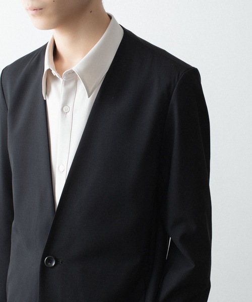 ジャケット ノーカラージャケット WO/TA ストレッチトロ カラーレスJKT / WO/TA STRETCH TRO COLLARLESS JKTの画像