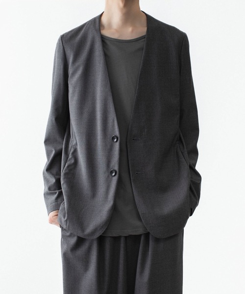 ジャケット ノーカラージャケット WO/TA ストレッチトロ カラーレスJKT / WO/TA STRETCH TRO COLLARLESS JKTの画像