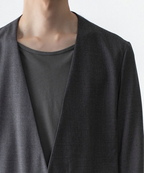 ジャケット ノーカラージャケット WO/TA ストレッチトロ カラーレスJKT / WO/TA STRETCH TRO COLLARLESS JKTの画像