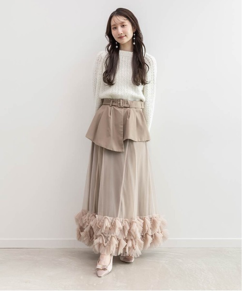 RANDA（ランダ） スカート プリーツフリルドッキングスカート