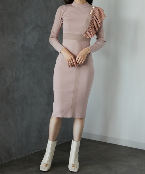 「EIMY ISTOIRE」 ニットワンピース FREE ピンク レディース_画像4