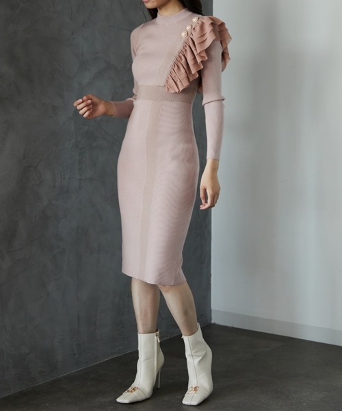 「EIMY ISTOIRE」 ニットワンピース FREE ピンク レディース_画像7