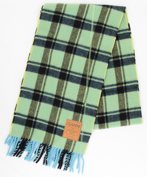 GANNI（ガニー） マフラー ストール Double Face Wool Check Scarf
