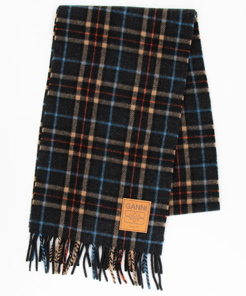 GANNI（ガニー） マフラー ストール Double Face Wool Check Scarf