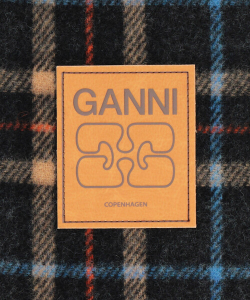 GANNI（ガニー） マフラー ストール Double Face Wool Check Scarf