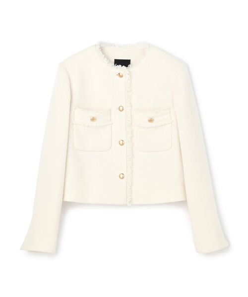 「N.O.R.C by the line」 ツイードジャケット M ブラック レディース_画像2