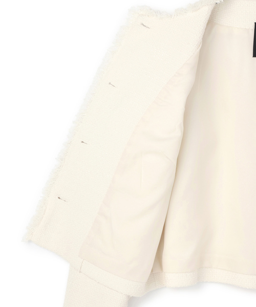 「N.O.R.C by the line」 ツイードジャケット M ブラック レディース_画像7