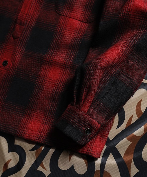 「n(n) BY NUMBER (N)INE」 長袖シャツ M ブラック×レッド メンズ_画像6