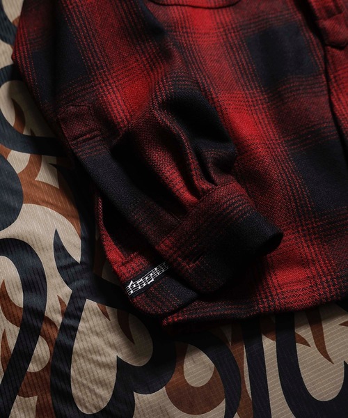 「n(n) BY NUMBER (N)INE」 長袖シャツ M ブラック×レッド メンズ_画像8