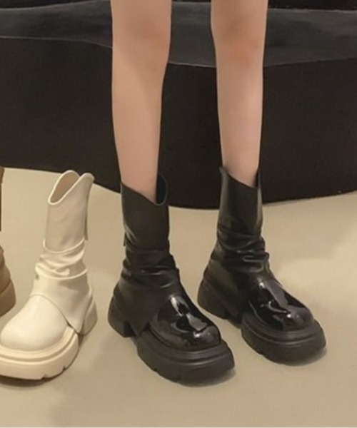 gossip!ロサンゼルス ブーツ Y2Kガーリー 厚底ショートブーツ「新作
