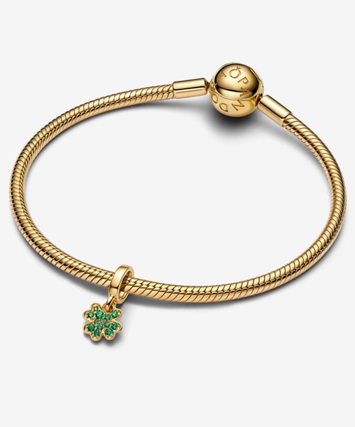 PANDORA（パンドラ） チャーム 四つ葉のクローバー ゴールド ダングル