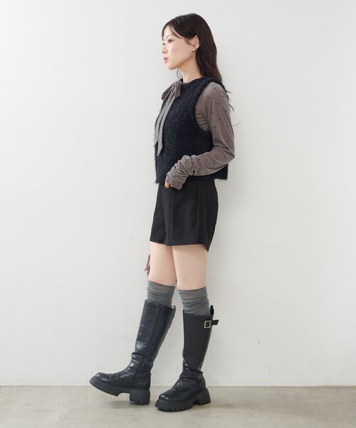 Kastane（カスタネ） ベスト ジレ 「前後2WAY」シャギーネップベスト