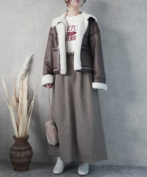 Emma（エマ） ムートンコート ボアコート 2WAYカラームートン