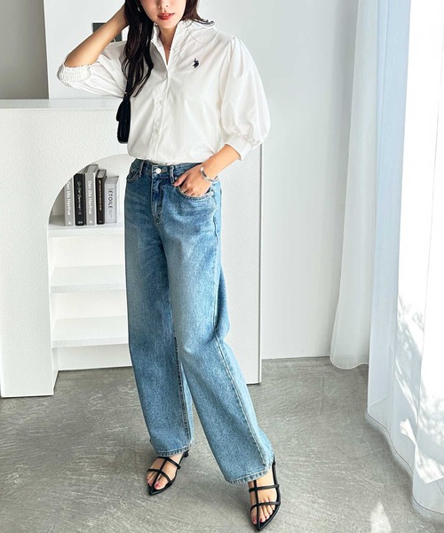「U.S. POLO ASSN.」 半袖シャツ LARGE ブラック レディース_画像2