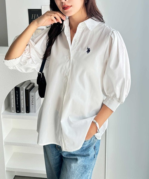 「U.S. POLO ASSN.」 半袖シャツ LARGE ブラック レディース_画像7