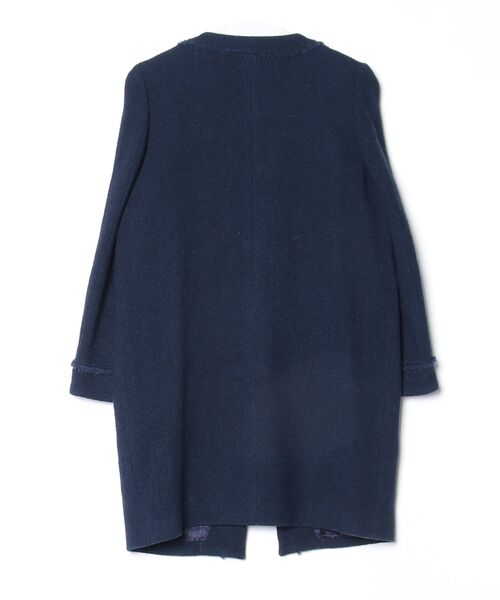 「Kaon」 ノーカラーコート 38 ネイビー レディース_画像2