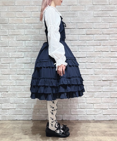 Chalmiere フリルロングワンピ＋ヘドレセット Chalmiere / フリルロングワンピース M サックス Y-25-08-15-122-LO-OP