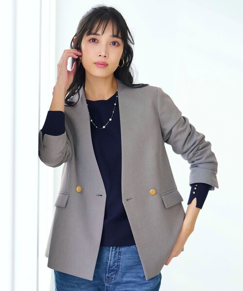 ANY SIS（エニィスィス） ジャケット ノーカラージャケット 褒めら