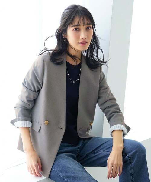 ANY SIS（エニィスィス） ジャケット ノーカラージャケット 褒めら