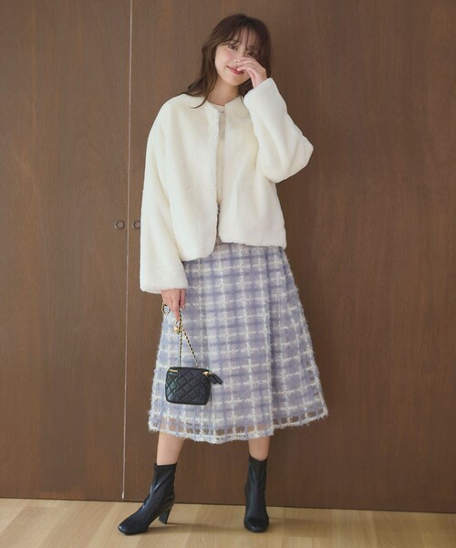 「Feroux」 ノーカラージャケット F ホワイト レディース_画像2