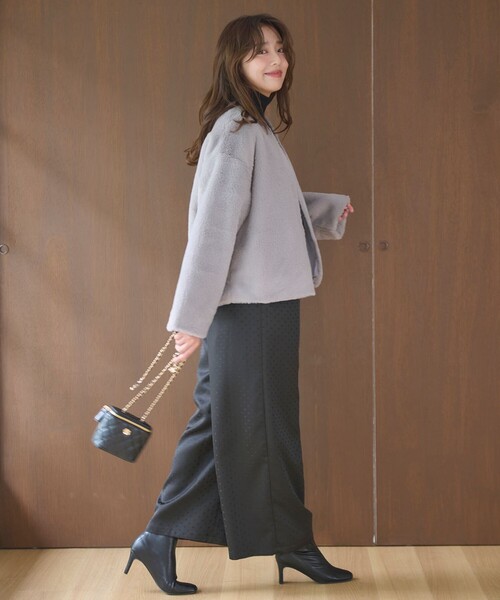 「Feroux」 ノーカラージャケット F ホワイト レディース_画像8