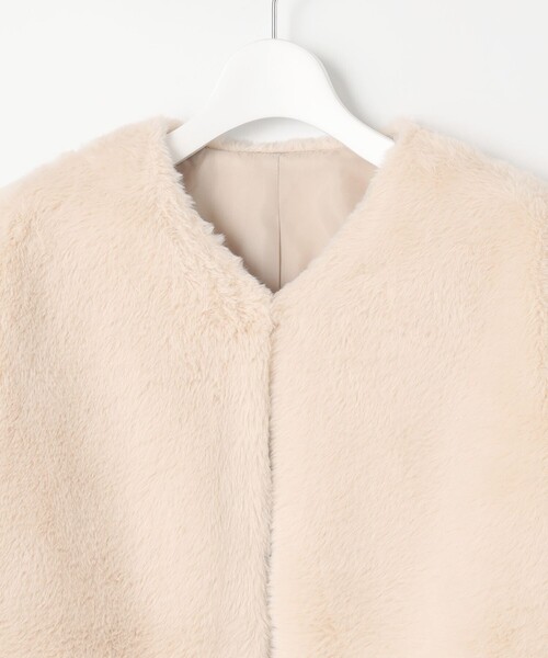 「Feroux」 ノーカラージャケット F ホワイト レディース_画像9