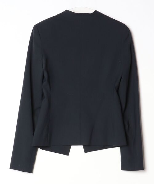 Theory セオリー ノーカラースーツ ネイビー サイズ2 theory（セオリー） 」 ノーカラージャケット 2 ネイビー レディース