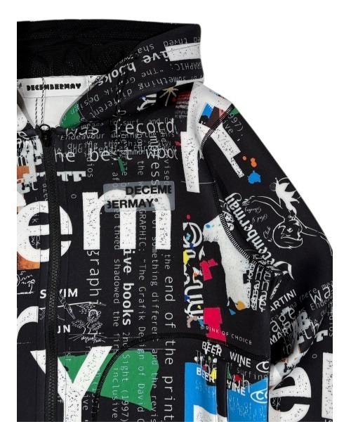 DECEMBER MAY 黒 パーカー DECEMBERMAY（ディセンバーメイ） パーカー 「UNISEX」Graffiti hoodie