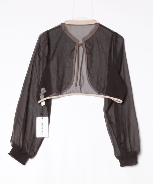 [JUNOAH] лента длинный рукав блуза X-LARGE черный женский 