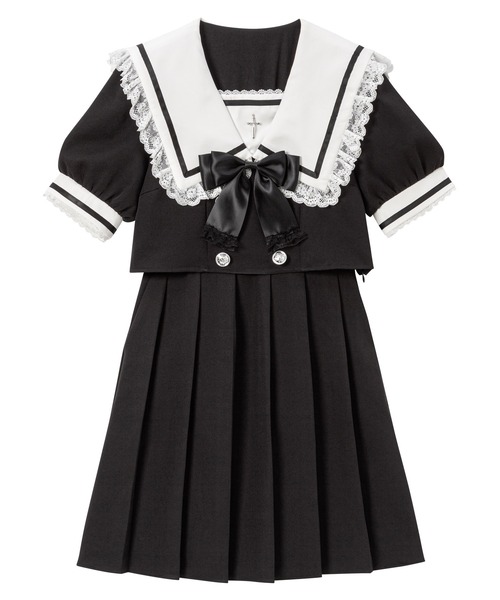 「DearMyLove」 半袖ワンピース MEDIUM パープル レディース_画像9