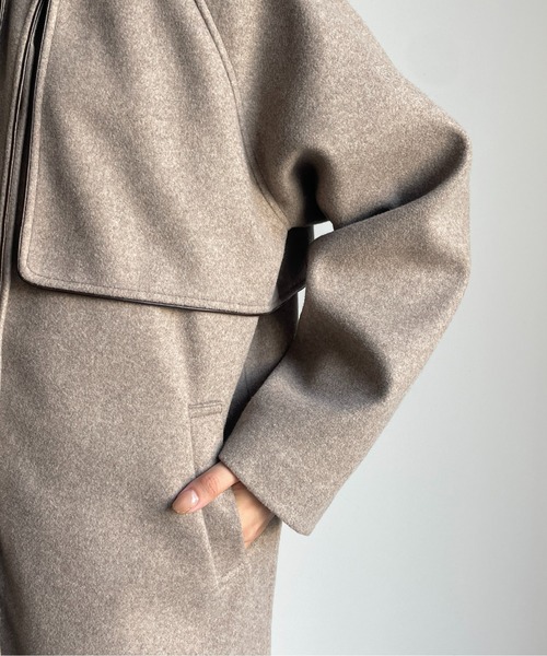 「Thevon」 ステンカラーコート SMALL モカ レディース_画像4