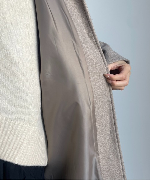 「Thevon」 ステンカラーコート SMALL モカ レディース_画像8