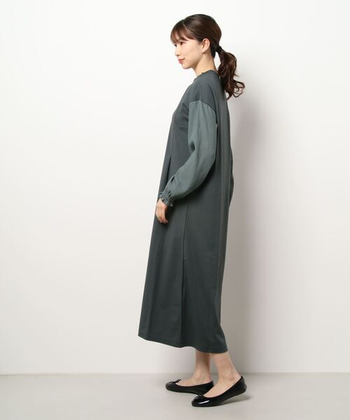 「NOMBRE IMPAIR」 長袖ワンピース FREE グリーン レディース_画像3