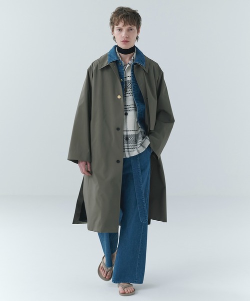 ステンカラーコート コート Three-Layer Taffeta Asymmetrical Layered Balmacaan Coatの画像