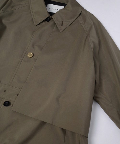 ステンカラーコート コート Three-Layer Taffeta Asymmetrical Layered Balmacaan Coatの画像